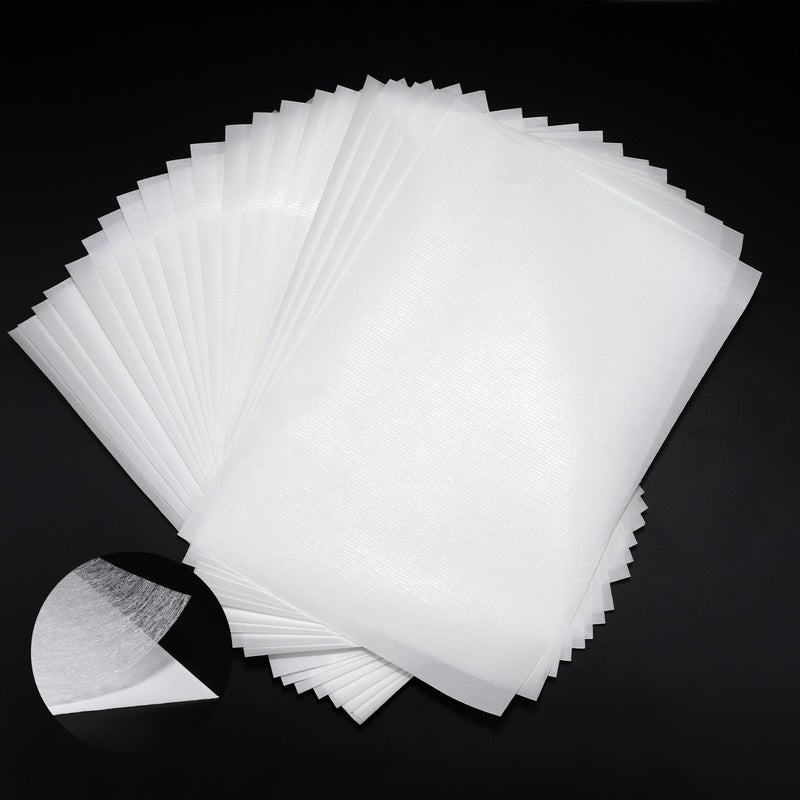 Transparia 21 Sheets, 8.3" x 12" Double Sided Fusible Web with Paper Backing, Light Weight Fusible Webbing for Fabric Applique, Iron on Fusible Bonding Web for Fabric and DIY Craft Making - Image 1